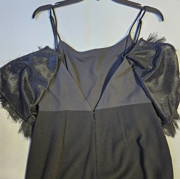 BCBG MazAzria Brianne Eyelash Fringe Jumpsuit Black Size Small - Picture 12 of 16